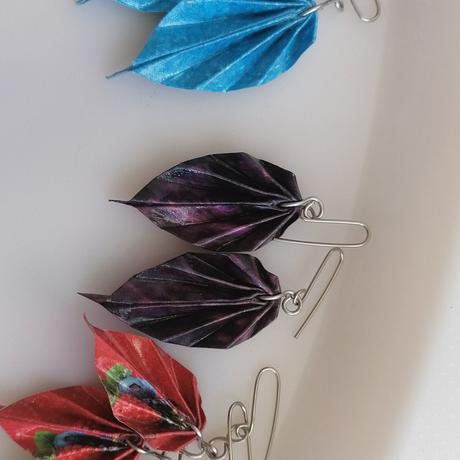 Náušnice list - temná fialová, 