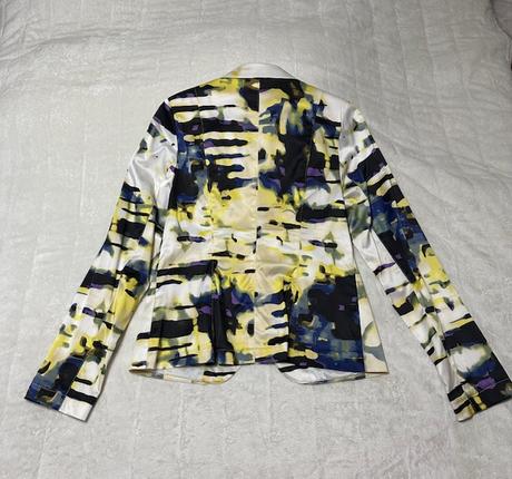 Krásne kvalitné vzorované sako bavlna elastan, 40