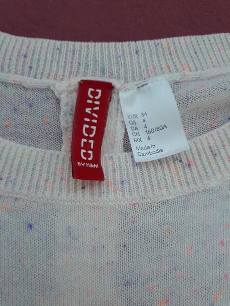 Tenký pulóver s rozparkom na chrbte, veľ. xs/s, h&m,34