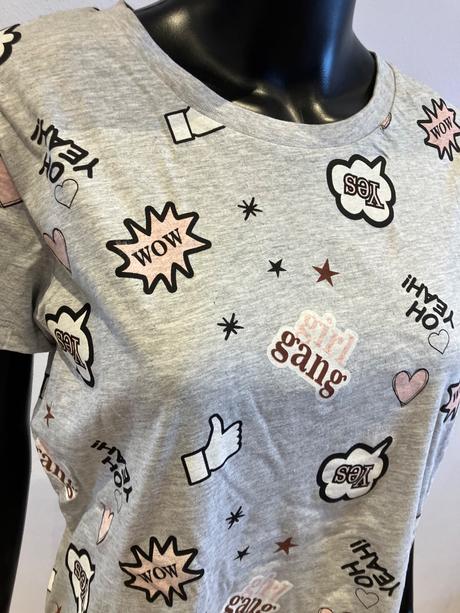 Dámske sivé tričko krátky rukáv s potlačou (l), l