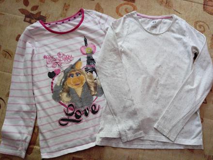 2x tricko pre dievcatko 134/140, darujem, h&m,134