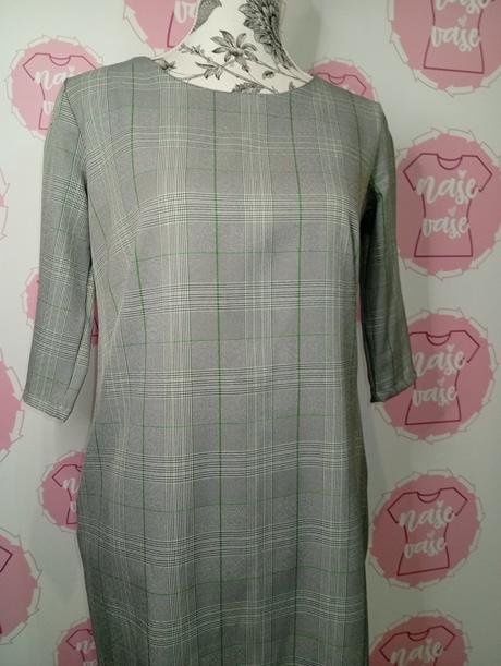 Kockovane šaty s vreckami, 40