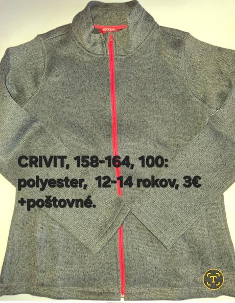 Dievčenská šedá mikina crivit., crivit,164