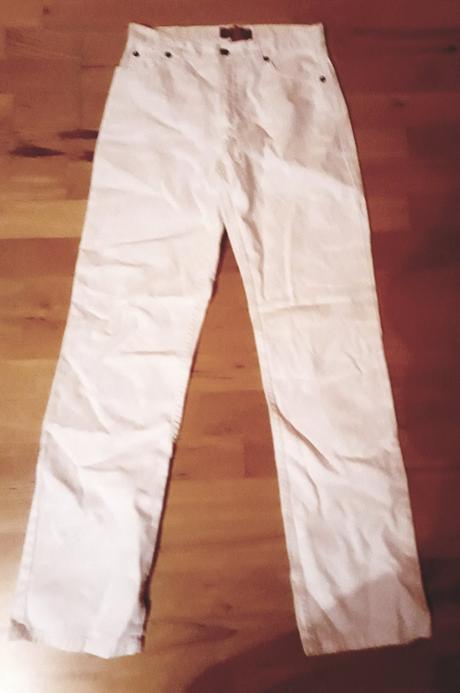 Klasicke biele rifle, ako nove,pc 49,99, h&m,xs