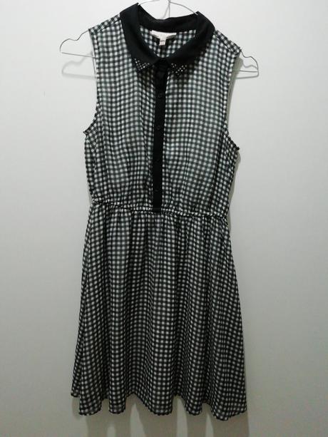 Kockované čierno-biele šaty tammy, 152