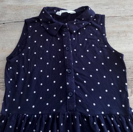 Tmavomodré bodkované šaty, h&m,122