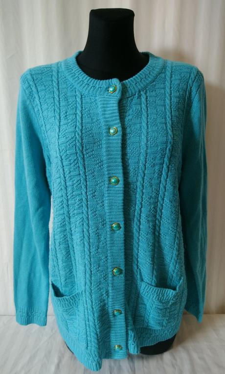 Dámsky modrý acrylový sveter, bm collection, xl