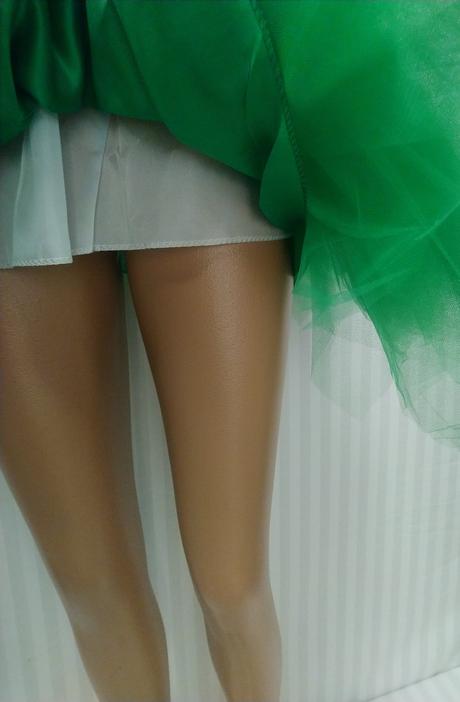 Dámska zelená asymetrická tylová sukňa, xs, s, m,, m / s / xs