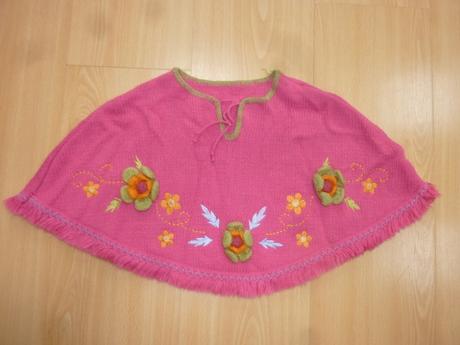 Cyklamenove ponco s kvietkami, mothercare,98