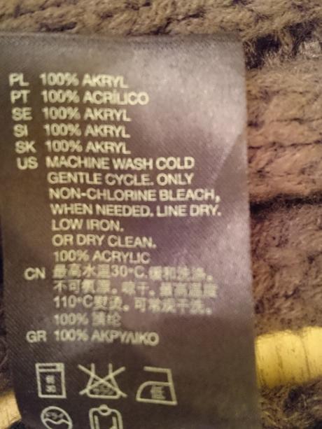 Šál tmavo hnedý so strapcami, h&m