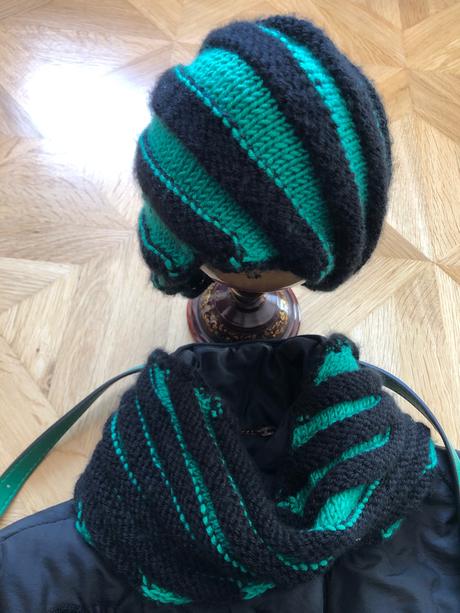 Pletená súprava, čiapka a tunel, 146 - xxl