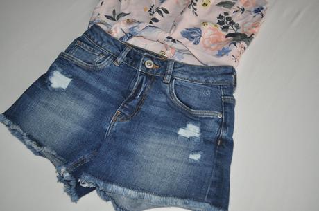 Kvetinková košeľa s uzlom, h&m,140