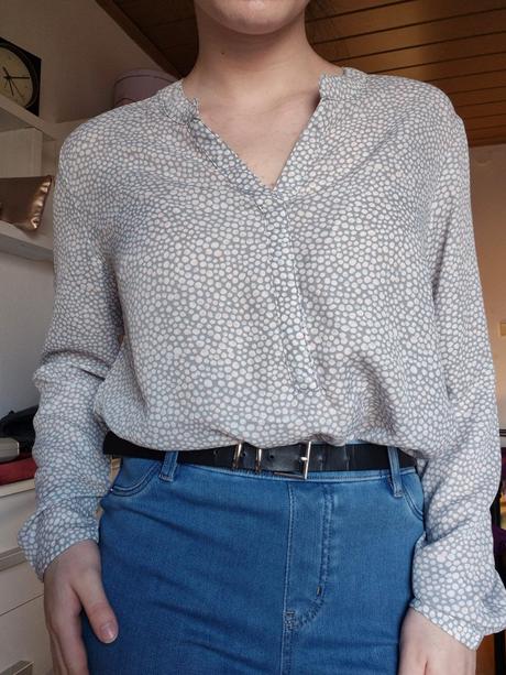 Elegantná dámska vzorovaná blúzka s dlhým rukávom, l