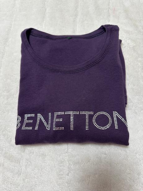 Tričko s dlhým rukávom tmavofialové benetton, benetton,m