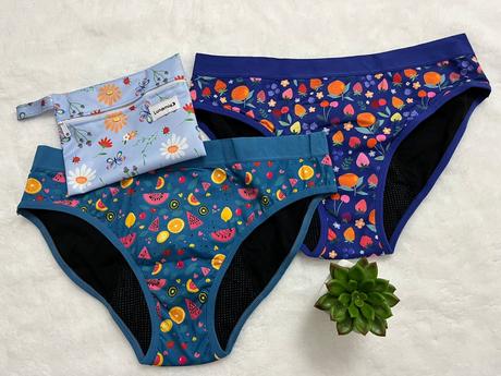 Menštruačné nohavičky lunamia - modrá sada 2, m