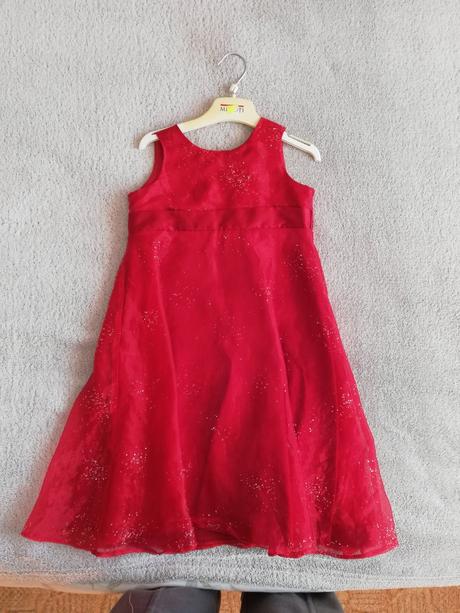 Červené šaty 3-4 roky, vianočné, tu,98