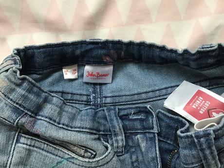 Elastické kvietkované rifle, bonprix,128