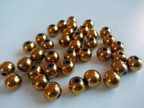Hematit korálky zlaté 8 mm, 