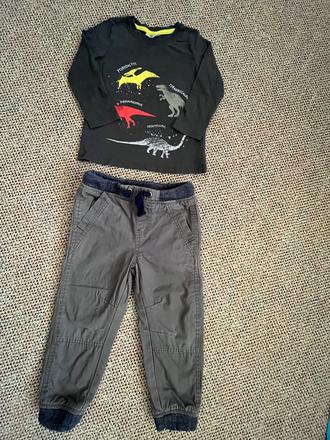 Nohavice 98 zateplené + tričko gratis, lupilu,98