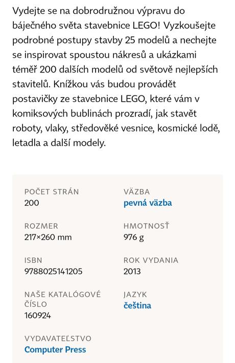 Lego cesta za dobrodružstvím modely a návody,