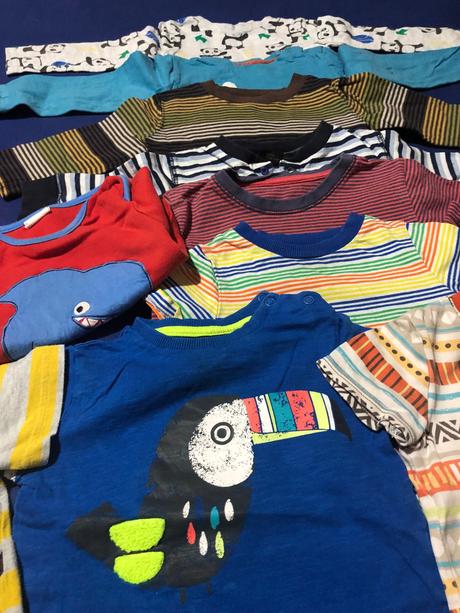 Balík tričiek s dlhým+krátkym rukávom 10ks, next,80