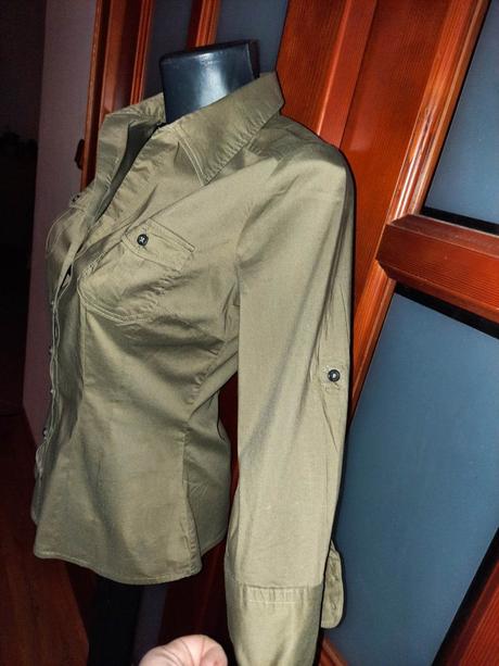Khaki košeľa h&m veľ. xs-s, h&m,xs