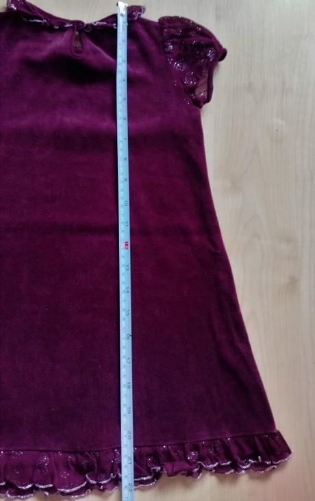 Bordové zamatové šaty, kids,104