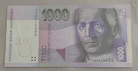 1000 sk bankovka 1993 bimilenium,