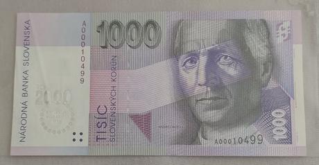 1000 sk bankovka 1993 bimilenium,