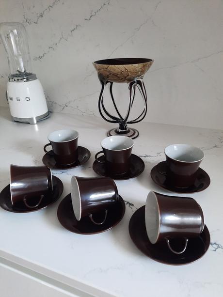 Epiag mid century 1970s" vintage brown cups, 
