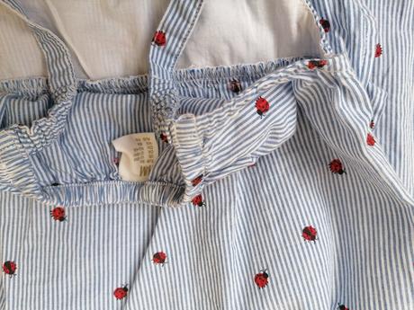 Bavlnený overal s volánmi lienky, h&m,86