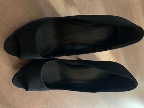 Čierne lodičky s otvorenou špičkou, mango,38