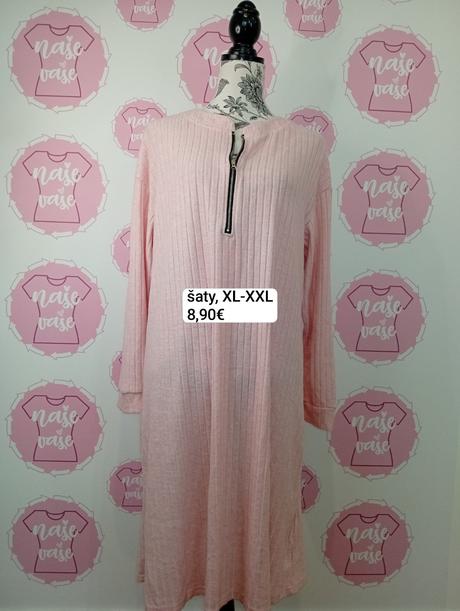 Ružove šaty so zipsom xl-xxl, xxl