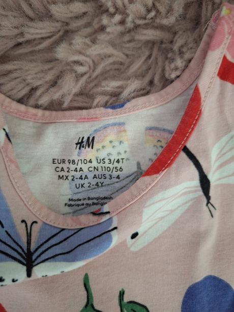Šaty 98/104 2ks, h&m,98