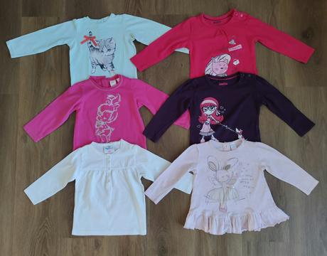 Dievčenské tričká s dlhým rukávom veľkosť 86, 86