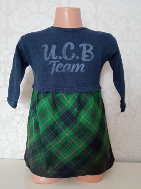 Dievčenské kockované šaty benetton (2 r.), benetton,92