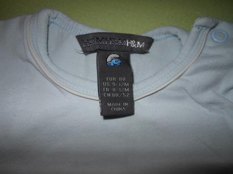 Letný trojkompletík so šmolkom h&m 80/86, h&m,80