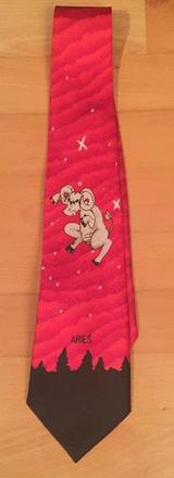 Saténová kravata znamenie zverokruhu baran,