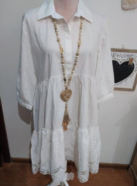 Košeľové šaty s ažurovou krajkou, orsay,38