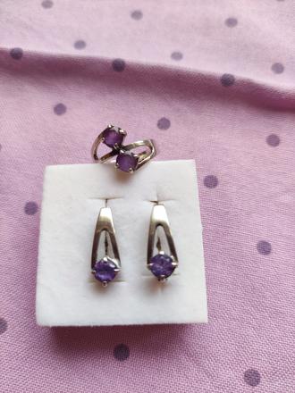 Strieborný set - náušnice a prsten,