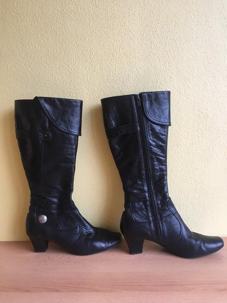 Dámske uteplené kožené čizmy, 38