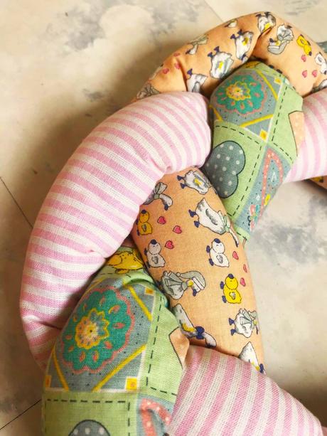 Látkový pletený venček /vrkoč, 