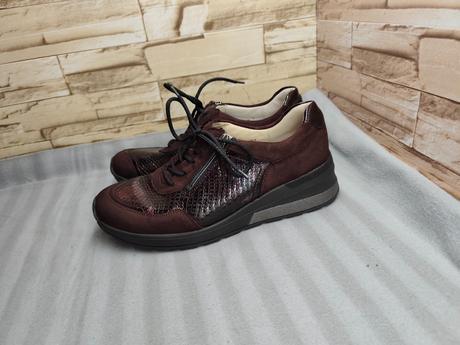 Waldläufer 38,5 - dámske kožené bordové topánky, 39