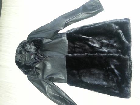 Koženkový kabátik s kožusinkou, new yorker,xs