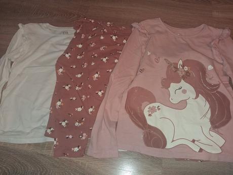 Dievčenské trička 7ks s dlhým rukávom veľ.134/140, h&m,134