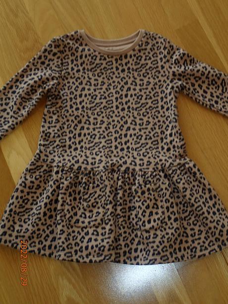 Teplé trigrikové šaty-tunika +čierne legíny zatepl, f&f,122