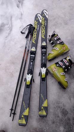 Lyže fischer 150 cm, lyžiarky, palice, fischer,150-159 cm