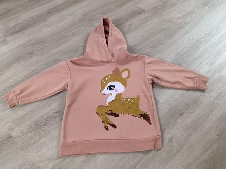 Mikina so srnkou, h&m,104