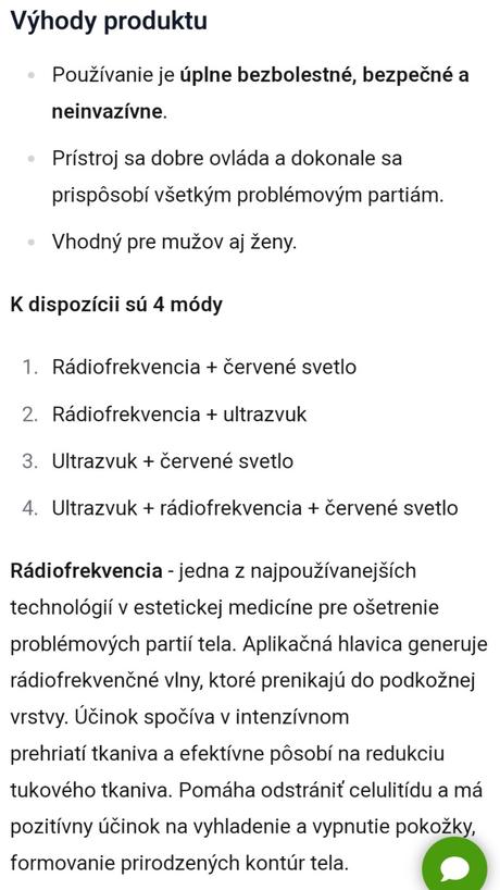 Ultrazvukovỳ, rádiofrek.prístroj na chudnutie,