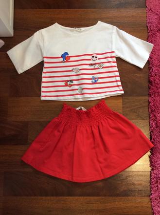 Suprava sukna a tricko, h&m,98 / 104